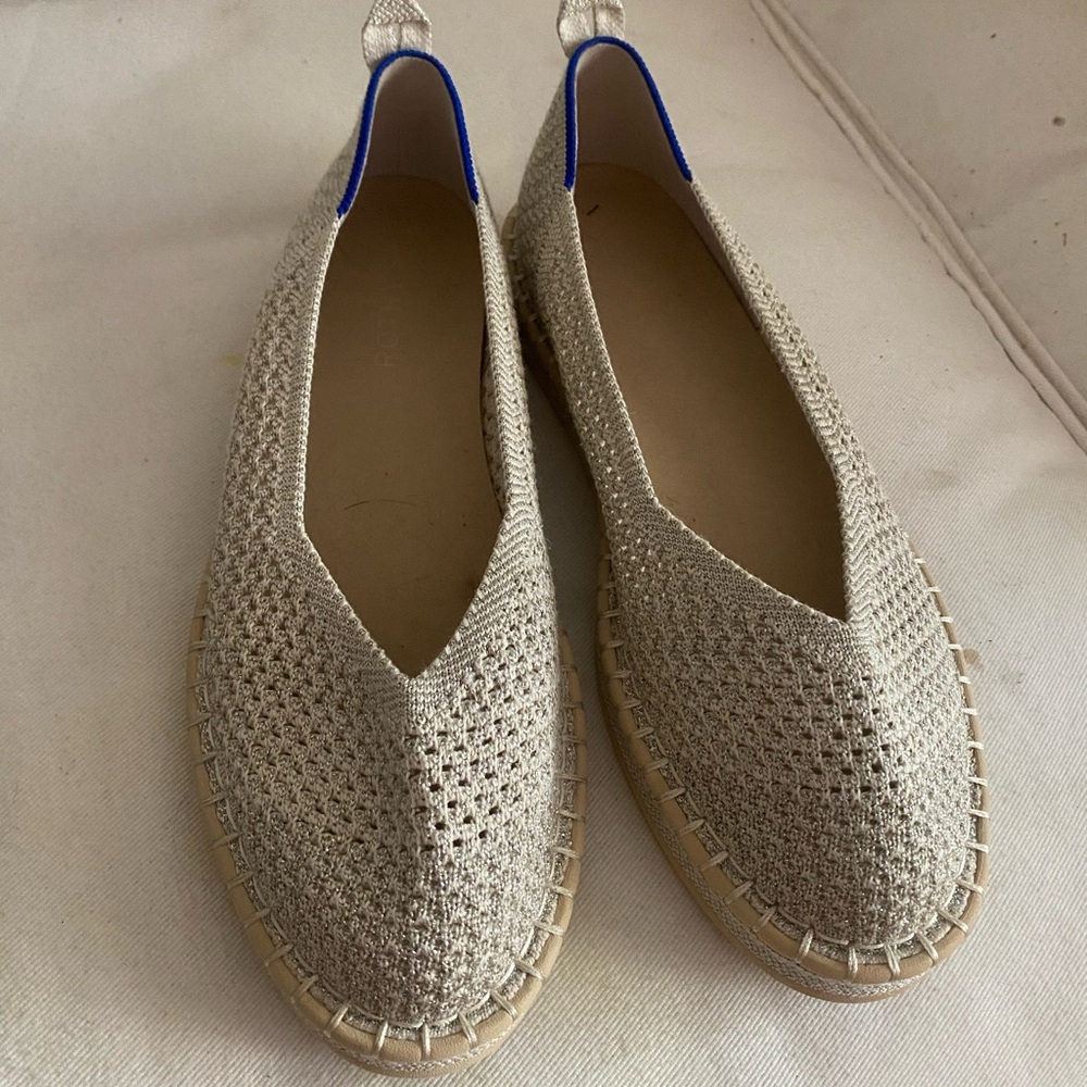 Source Unknown Beige and Blue Women's Loafers